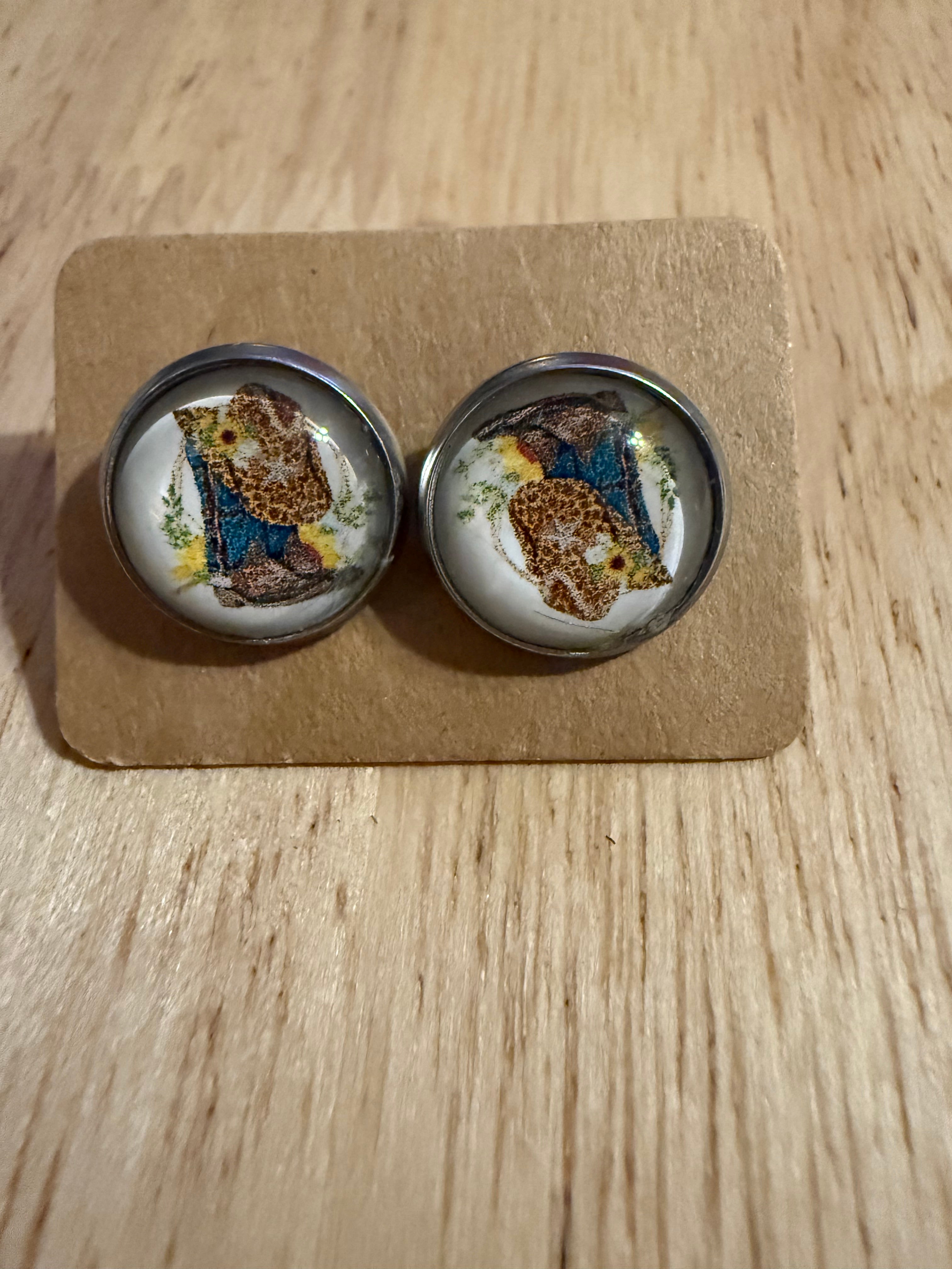 Cheetah print boots earrings