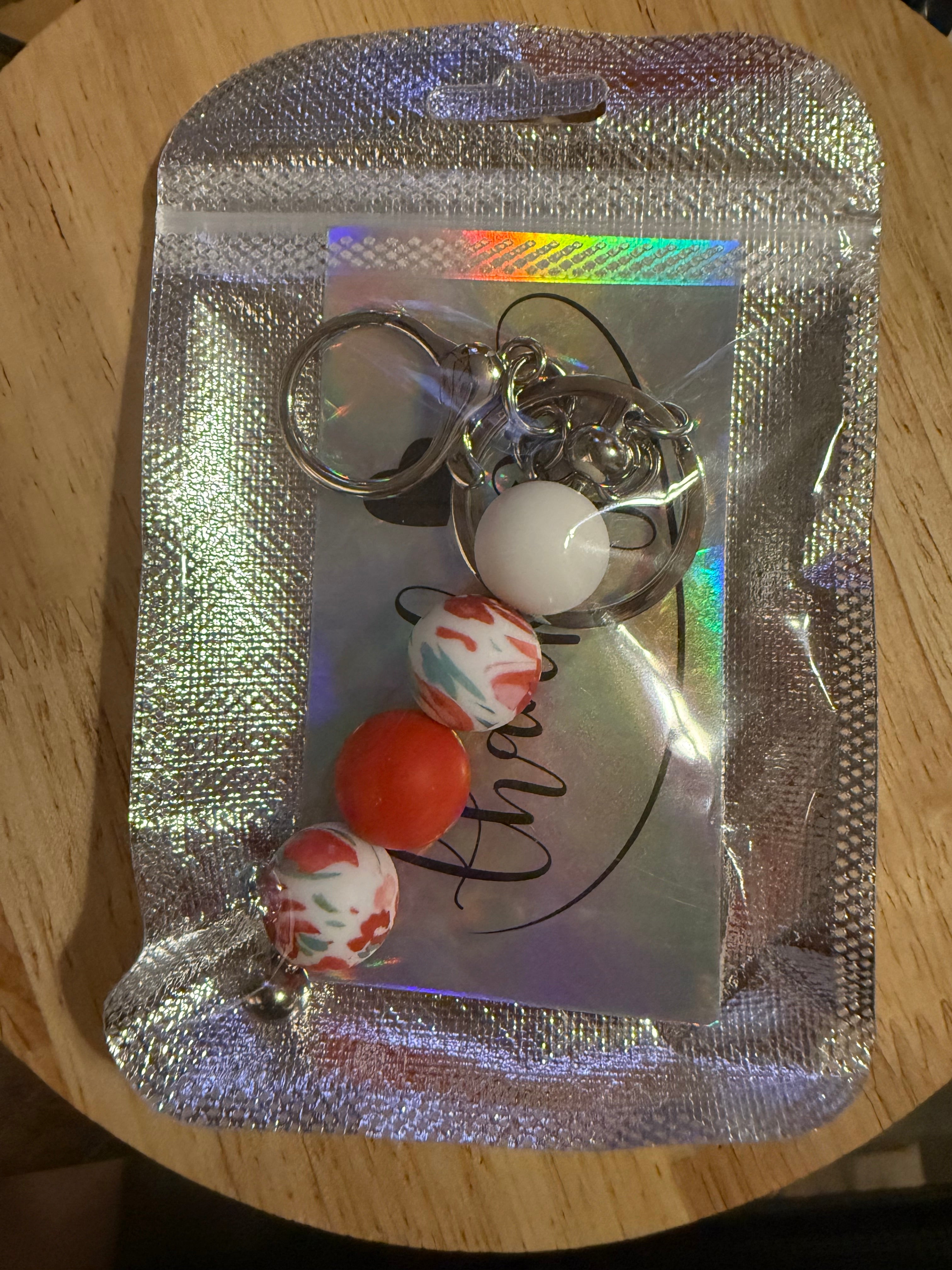 Rose flower keychain