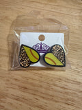 Cheetah softball earrings