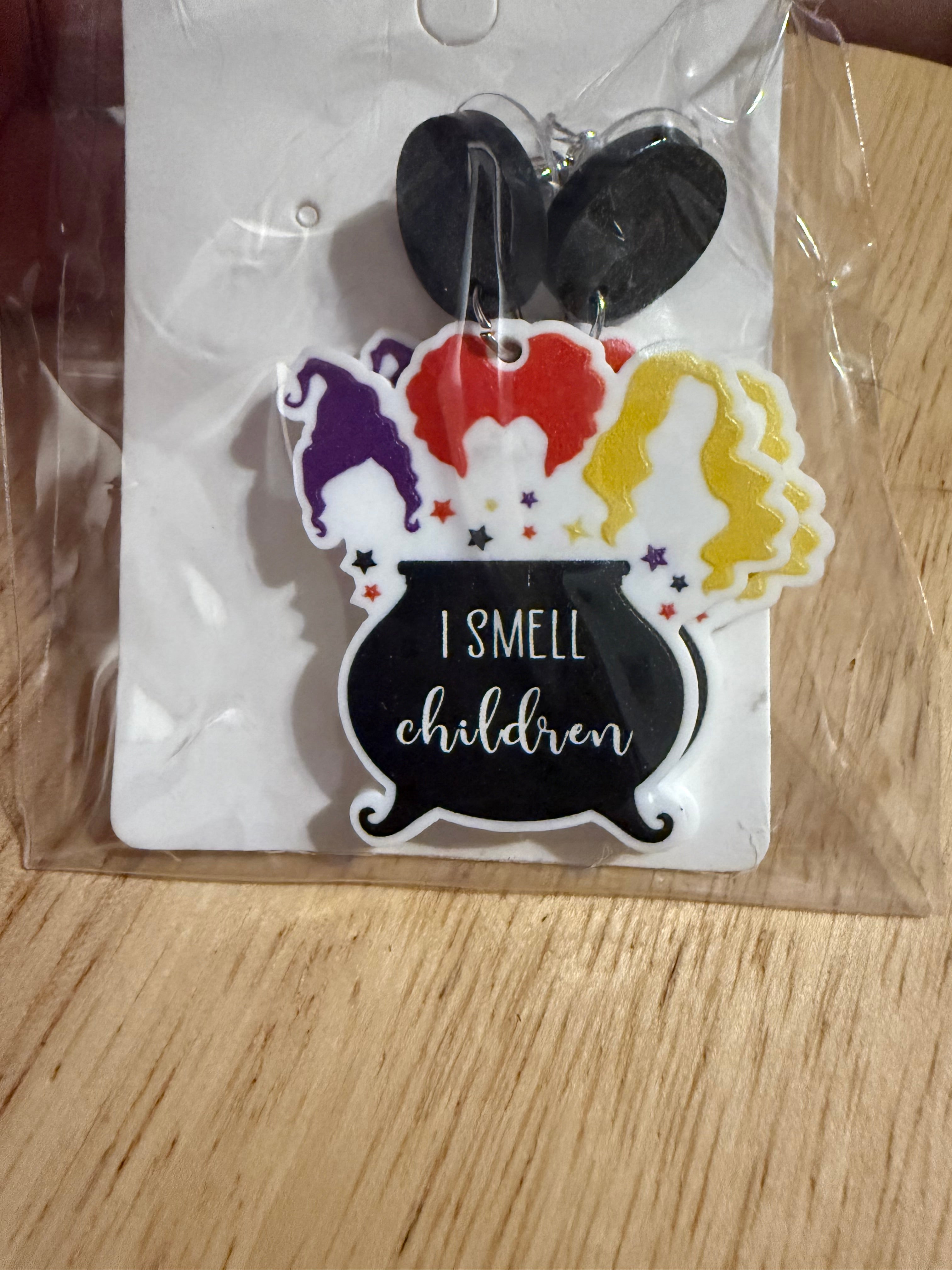 I smell children earrings